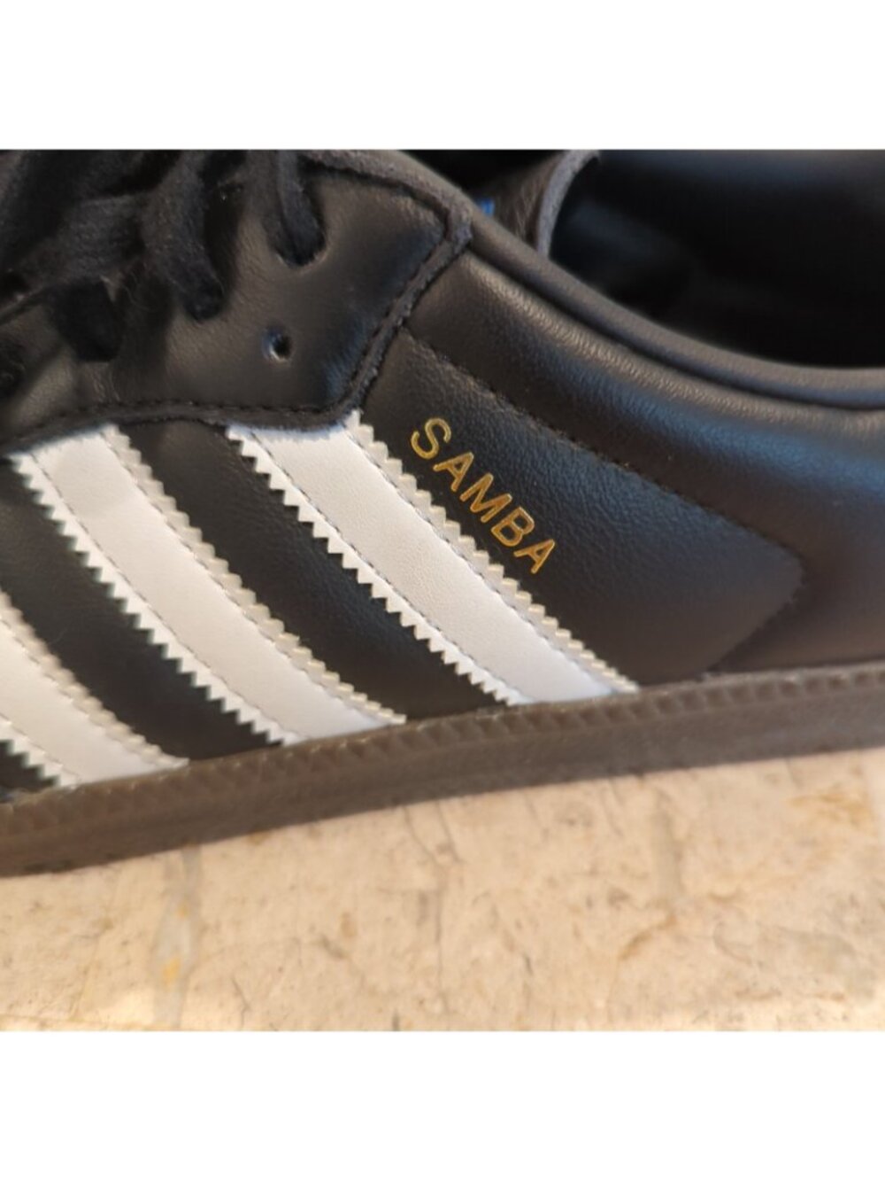 Adidas Samba Black White Leather Lace Up Low Top Sneakers Men's Size 9 Unisex-lp - Picture 4 of 10